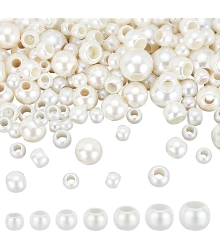 Amazon.com: PH PandaHall 450pcs Large Hole Pearl Beads 8 Sizes 8
